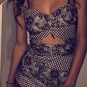 Black and Nude Lacy Dress